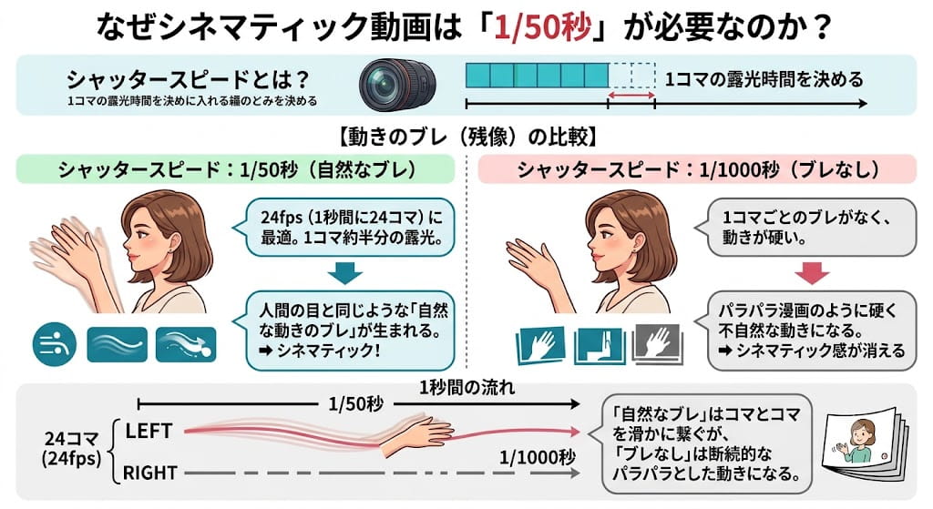 シャッタースピード1/50秒の理由解説図