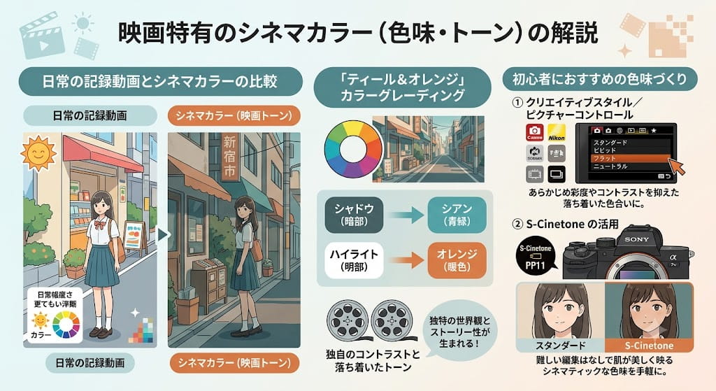 映画特有のシネマカラー解説図