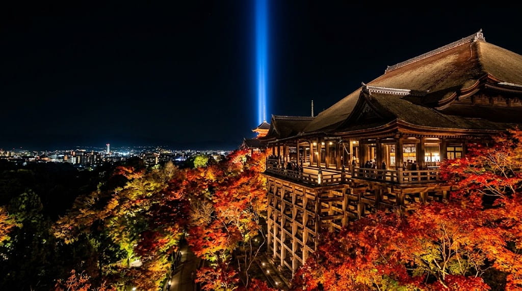 夜間特別拝観の清水寺とライトアップ紅葉