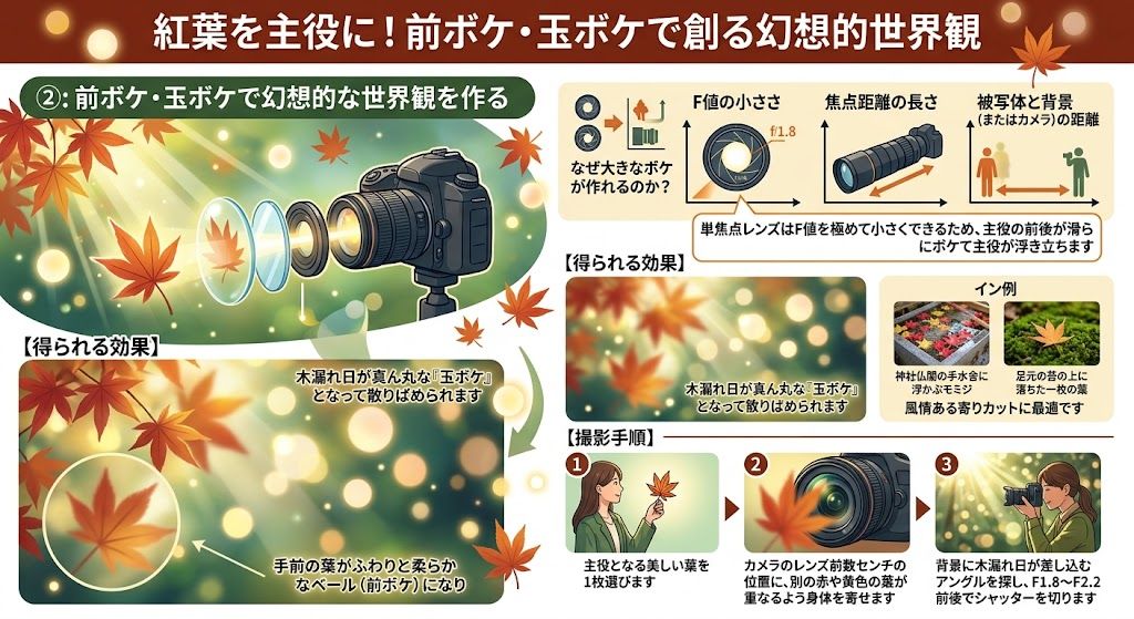 前ボケ・玉ボケの解説イラスト