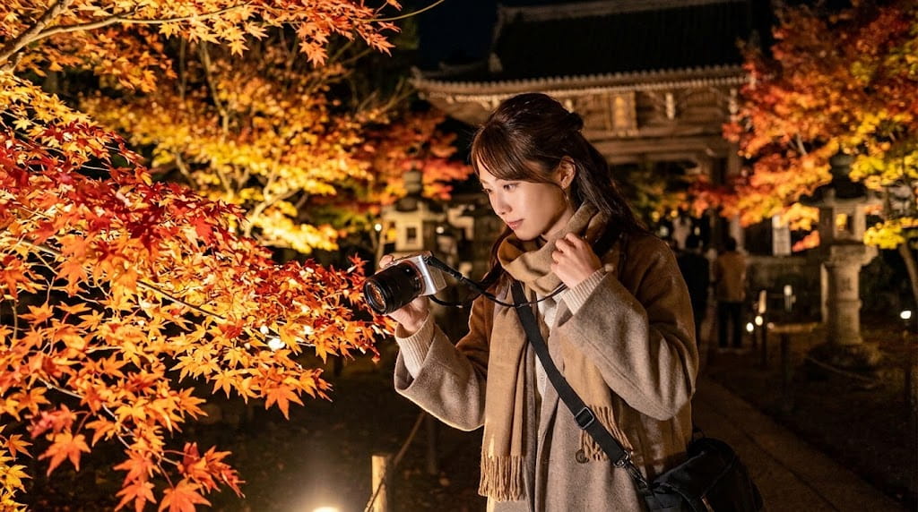 夜景撮影に臨む様子