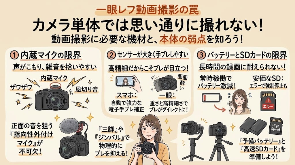 一眼レフの弱点と周辺機材の重要性